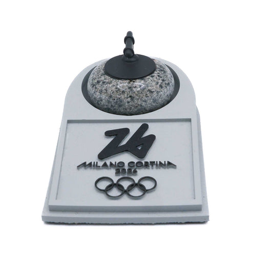 Milano Cortina 2026 Mini Stone on Replica Base (Made with the 2026 Olympic Curling Stones)