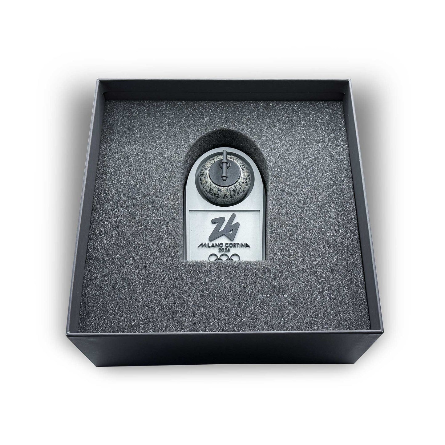 Milano Cortina 2026 Mini Stone on Replica Base (Made with the 2026 Olympic Curling Stones)