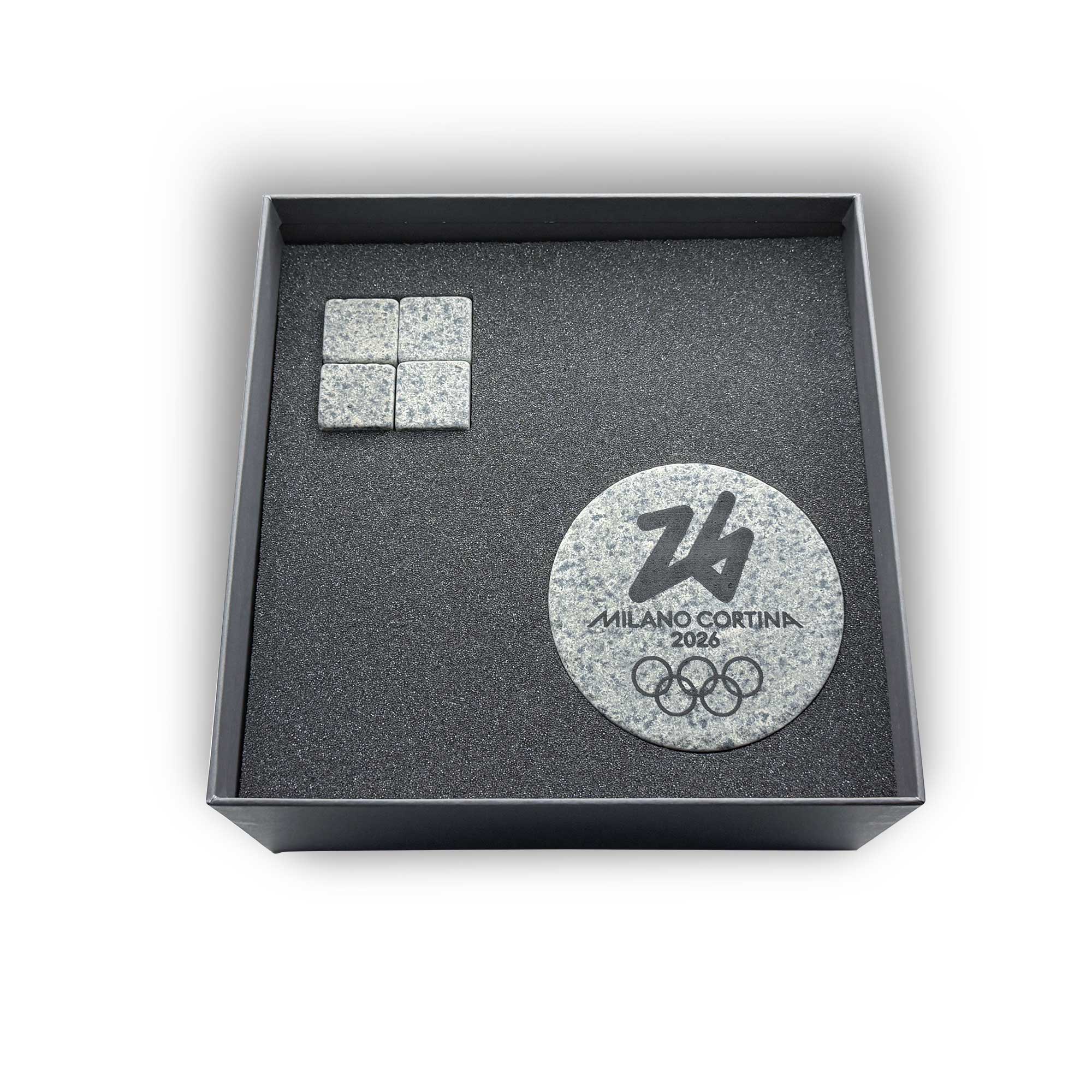 Milano Cortina 2026 Granite Coasters and Drink Chill Cubes (Not